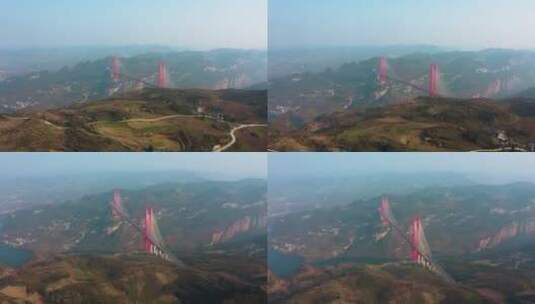 贵州鸭池河大桥航拍高清在线视频素材下载