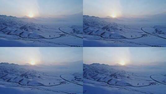 新疆昆仑山脉国境线高清在线视频素材下载