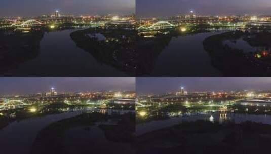 扬州古运河夜景高清在线视频素材下载