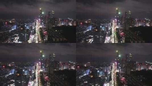城市延时广西南宁城市夜景航拍移动延时高清在线视频素材下载