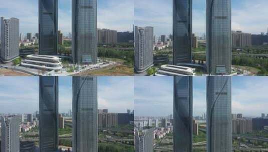 航拍杭州城市高楼高清在线视频素材下载