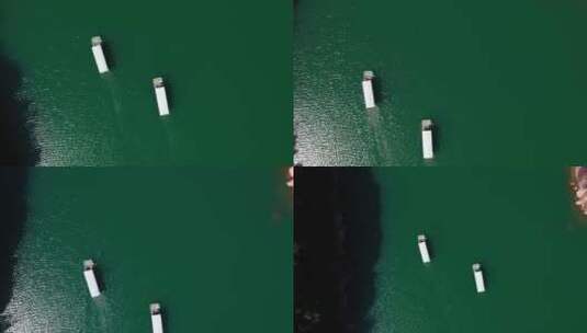 湖上的白色游船高清在线视频素材下载