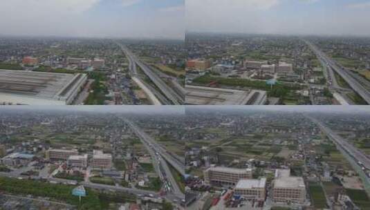 杭州 萧山区 航拍 城市建筑 街道高清在线视频素材下载