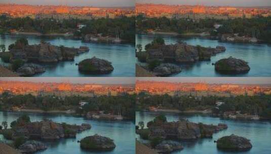 日落时分的尼罗河高清在线视频素材下载