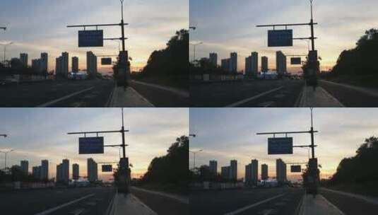 黄昏下的公路高清在线视频素材下载