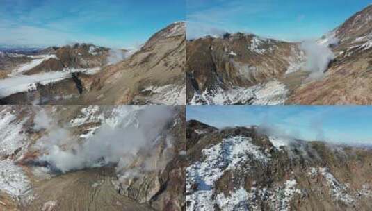 日本北海道有珠山火山自然风光高清在线视频素材下载