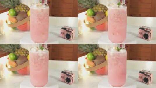 山竹果汁榨汁冰饮水果沙冰高清在线视频素材下载