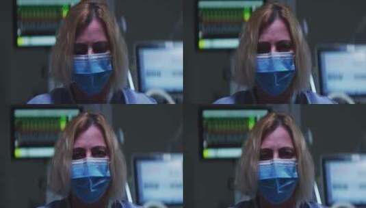 带着医用口罩的女医生高清在线视频素材下载