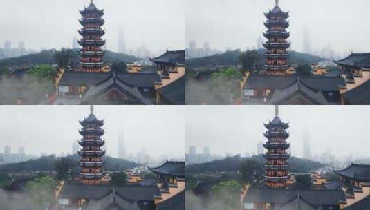 南京市古鸡鸣寺航拍风光高清在线视频素材下载
