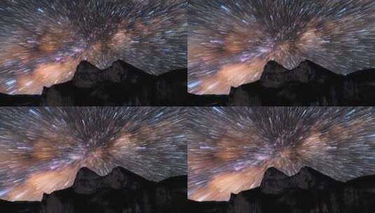 4k星空夜景放射星轨延时高清在线视频素材下载