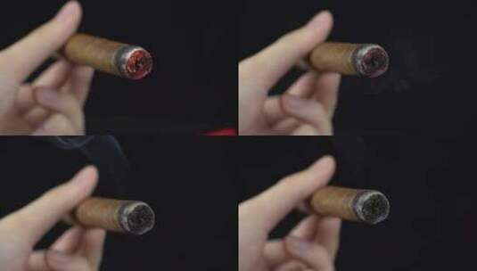 点雪茄烟素材高清在线视频素材下载