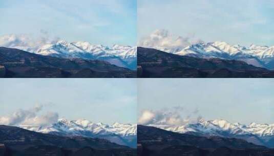 雪山的延时摄影云层高清在线视频素材下载