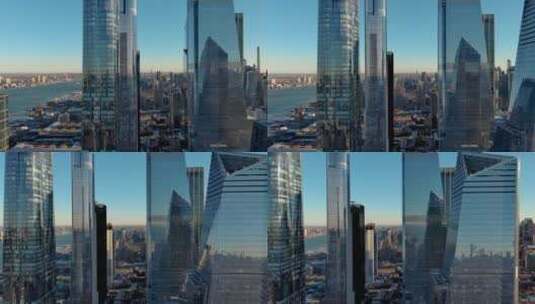 城市航拍海边摩天大楼高端商务地产建筑高清在线视频素材下载