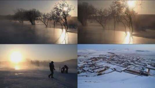 4K冬天冬日唯美雪景雪花飘落视频高清在线视频素材下载