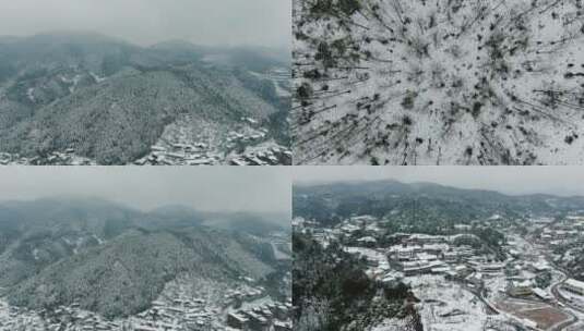 合集冬天森林雪景4K航拍高清在线视频素材下载