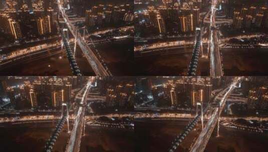 4K重庆北环立交夜景航拍高清在线视频素材下载