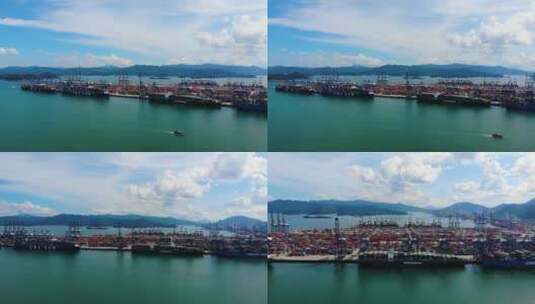 大气深圳港口航拍4k视频高清在线视频素材下载
