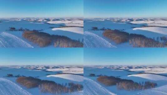 航拍呼伦贝尔山区雪域雪原风光高清在线视频素材下载