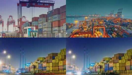 集装箱港口物流货运码头高清在线视频素材下载