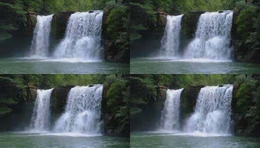 瀑布河流小溪森林自然风景高清在线视频素材下载