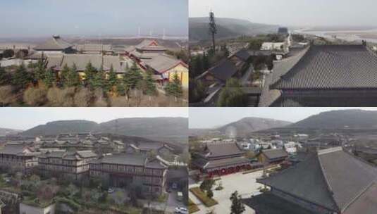 渭南潼关古城风景区古建筑航拍2高清在线视频素材下载