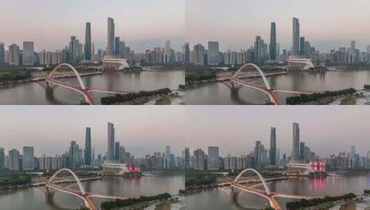 【4k商用】广州海心桥城市延时高清在线视频素材下载