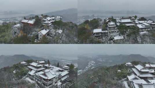 杭州玉皇山大雪高清在线视频素材下载