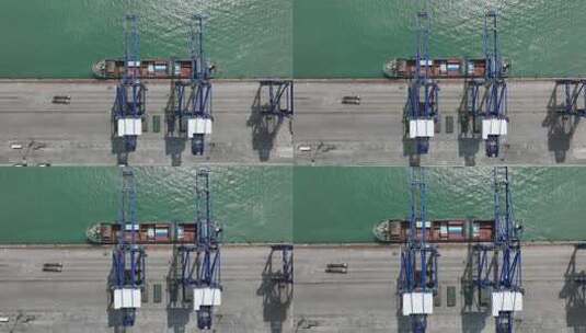 集装箱码头航拍高清在线视频素材下载