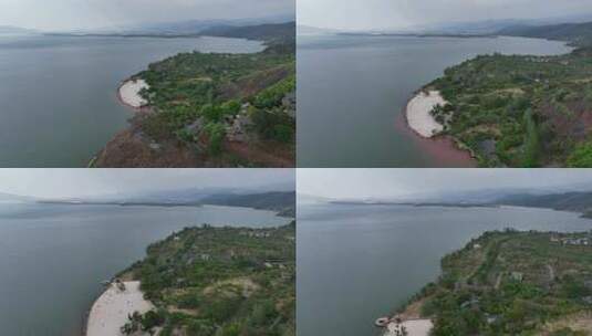 航拍四川凉山西昌邛海公园青龙寺风光高清在线视频素材下载