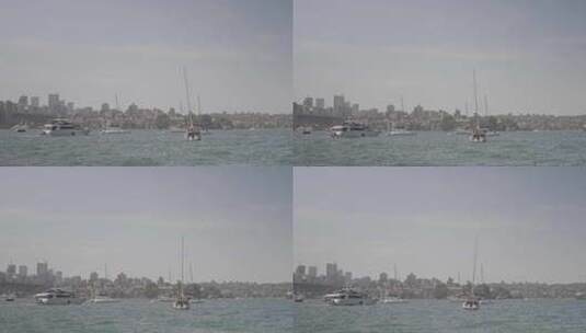 海边的游轮和帆船高清在线视频素材下载