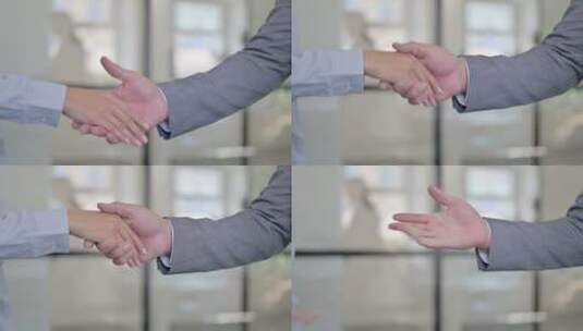 男女商务人士握手特写高清在线视频素材下载