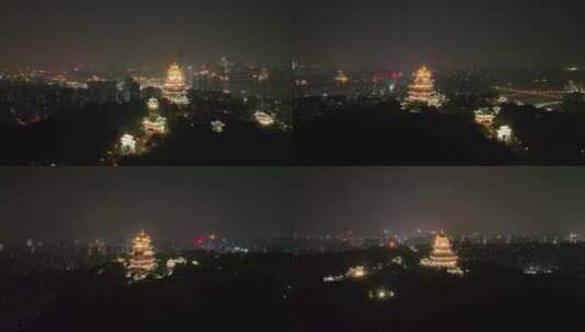 重庆鸿恩寺夜景航拍重庆夜景城市风光风景高清在线视频素材下载