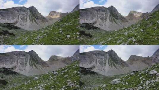 奥地利阿尔卑斯山色调世界山峰与云通过高清在线视频素材下载