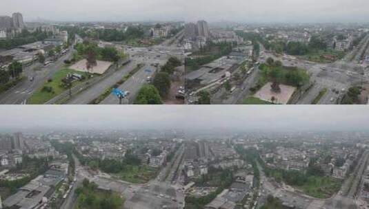 中国四川都江堰市鸟瞰图高清在线视频素材下载
