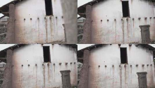 农村破旧的土墙房子拆迁高清在线视频素材下载