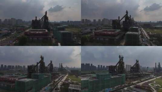 杭州钢铁厂航拍视频高清在线视频素材下载