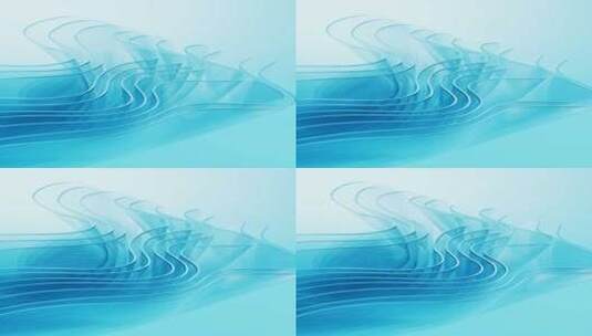 飘动的多层玻璃渐变曲面3D渲染高清在线视频素材下载