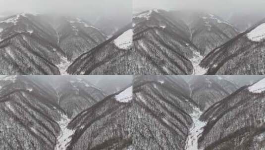 美丽雪山的鸟瞰图高清在线视频素材下载