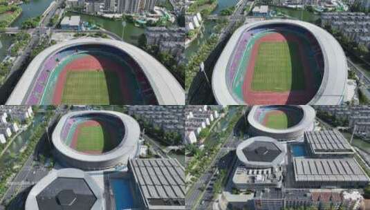 萧山体育中心杭州亚运会比赛场馆高清在线视频素材下载