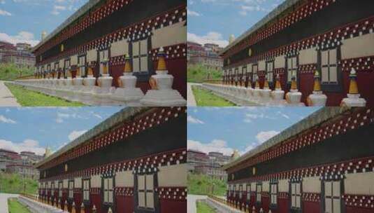 川西藏族佛教寺庙村庄建筑高清在线视频素材下载