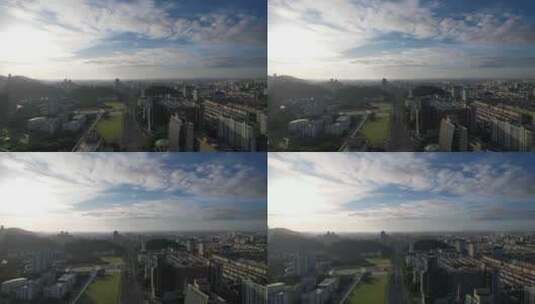 浙江台州城市风光天际线蓝天白云高楼建筑高清在线视频素材下载