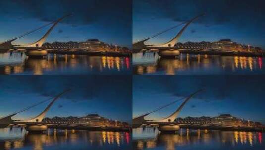 欧洲城市夜景巴黎伦敦地标建筑航拍高清在线视频素材下载