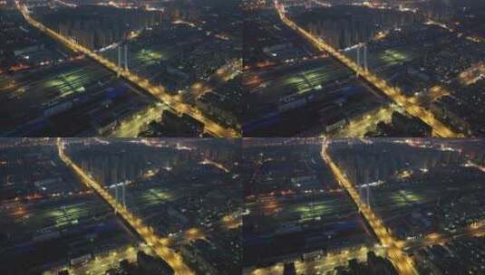 航拍徐州市和平大桥高清在线视频素材下载
