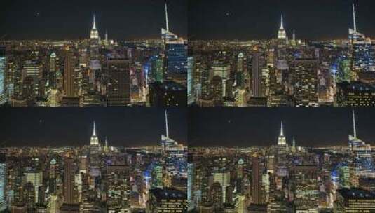 黄昏时分纽约曼哈顿市区的时间流逝高清在线视频素材下载