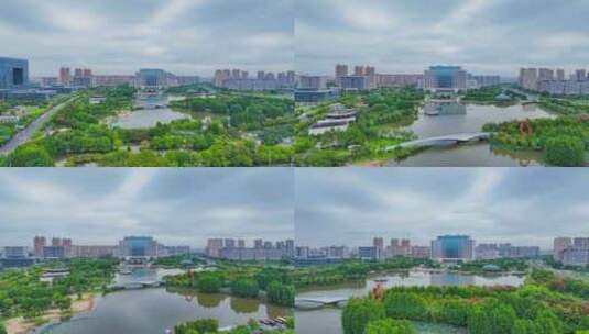 【5分钟】靖江市政府大楼 马洲公园高清在线视频素材下载