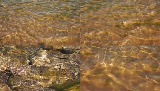 金色的湖水波浪高清在线视频素材下载