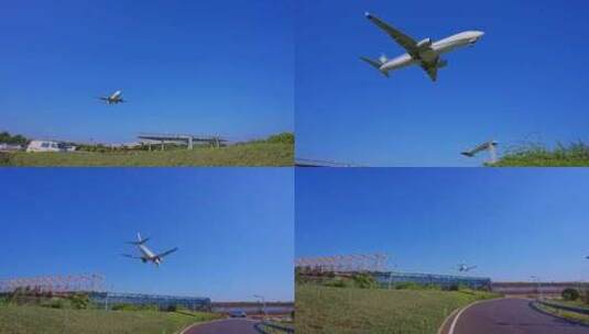 中国邮政航空  飞机 航班 飞机降落 厦门高清在线视频素材下载