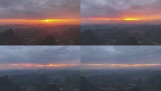桂林风光日落的延时风光美丽高清在线视频素材下载