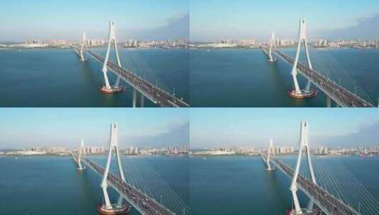 广东湛江海湾大桥航拍4K60高清在线视频素材下载