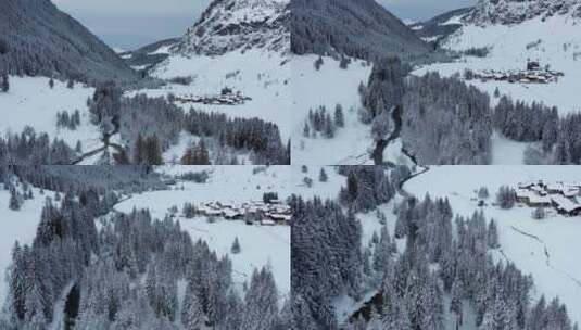 雪山雪景冬季山川森林高清在线视频素材下载
